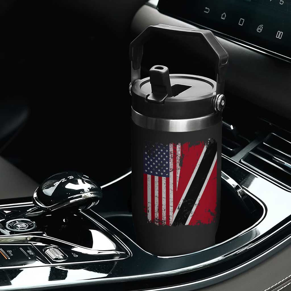 USA Trinidad and Tobago Flip Straw Tumbler Retro Vintage American Trini Pride Flag TS10 Print Your Wear