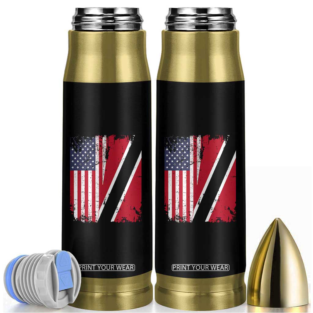 USA Trinidad and Tobago Bullet Tumbler Retro Vintage American Trini Pride Flag TS10 Black Print Your Wear