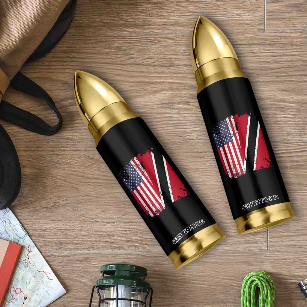 USA Trinidad and Tobago Bullet Tumbler Retro Vintage American Trini Pride Flag TS10 Print Your Wear
