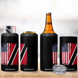 USA Trinidad and Tobago 4 in 1 Can Cooler Tumbler Retro Vintage American Trini Pride Flag TS10 Print Your Wear
