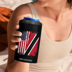 USA Trinidad and Tobago 4 in 1 Can Cooler Tumbler Retro Vintage American Trini Pride Flag TS10 Print Your Wear