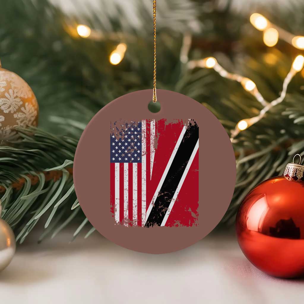 USA Trinidad and Tobago Ceramic Ornament Retro Vintage American Trini Pride Flag TS10 1pc Mocha Print Your Wear