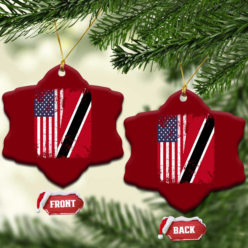 USA Trinidad and Tobago Ceramic Ornament Retro Vintage American Trini Pride Flag TS10 Print Your Wear