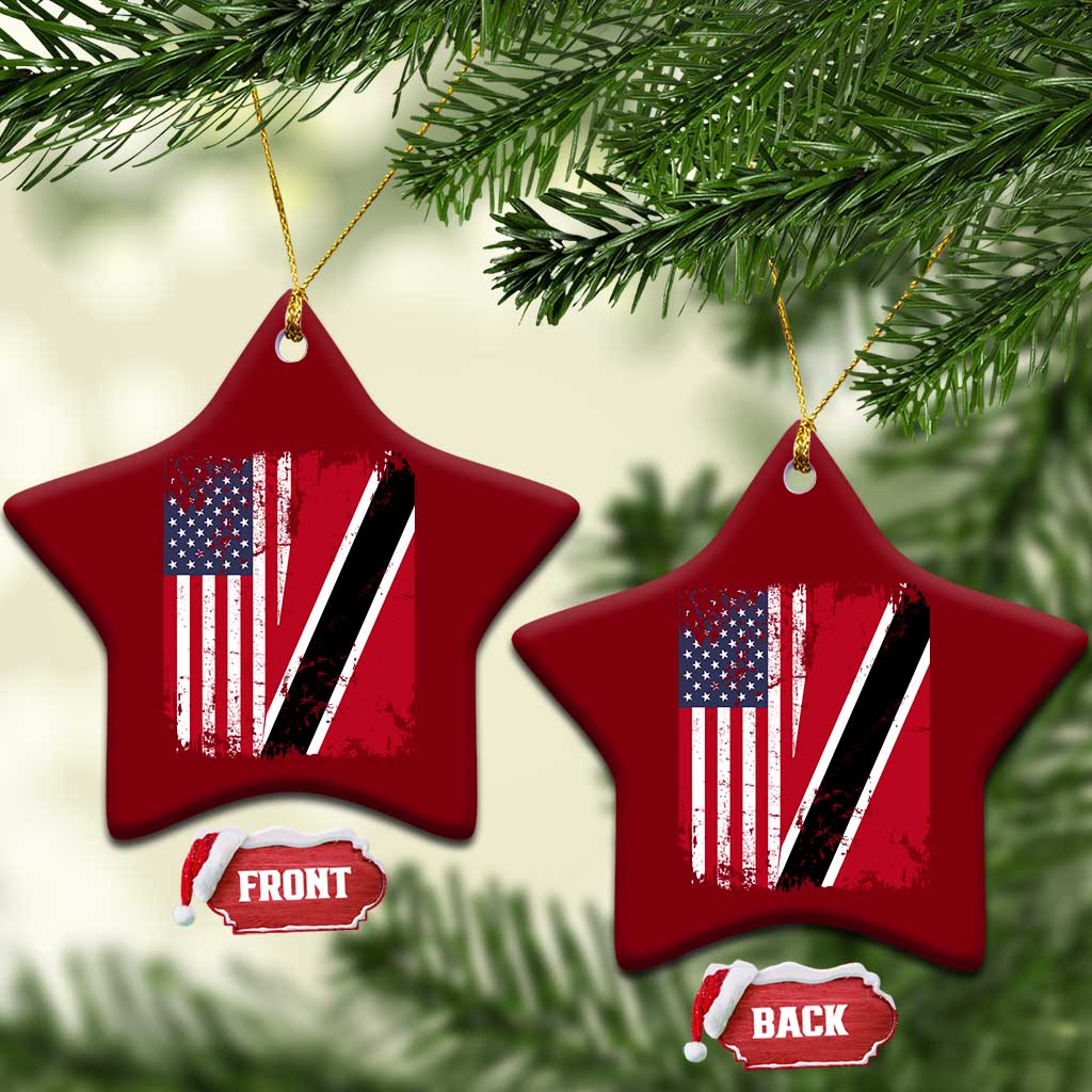 USA Trinidad and Tobago Ceramic Ornament Retro Vintage American Trini Pride Flag TS10 Print Your Wear