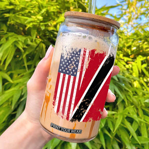 USA Trinidad and Tobago Glass Can Retro Vintage American Trini Pride Flag TS10 Black Print Your Wear