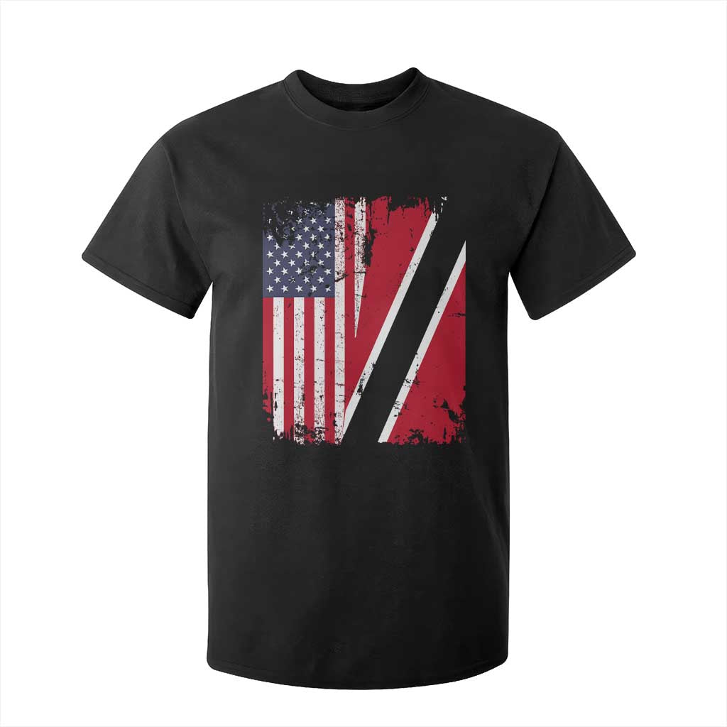 USA Trinidad and Tobago T Shirt For Kid Retro Vintage American Trini Pride Flag TS10 Black Print Your Wear