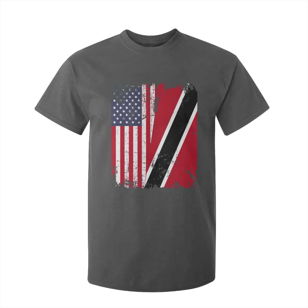 USA Trinidad and Tobago T Shirt For Kid Retro Vintage American Trini Pride Flag TS10 Dark Heather Print Your Wear
