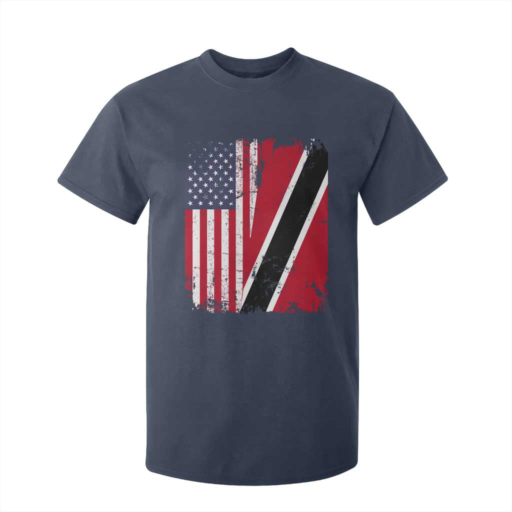 USA Trinidad and Tobago T Shirt For Kid Retro Vintage American Trini Pride Flag TS10 Navy Print Your Wear