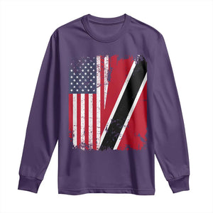 USA Trinidad and Tobago Long Sleeve Shirt Retro Vintage American Trini Pride Flag TS10 Purple Print Your Wear