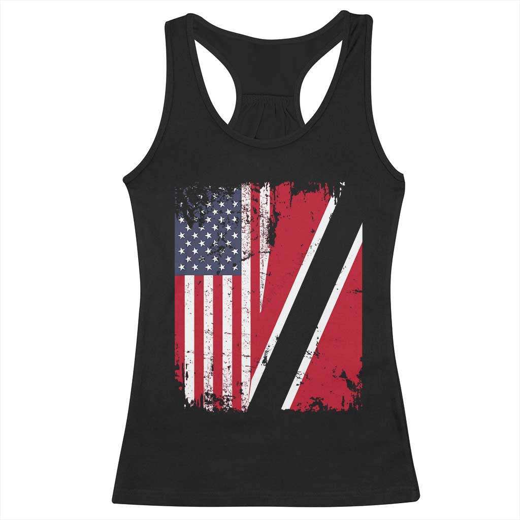 USA Trinidad and Tobago Racerback Tank Top Retro Vintage American Trini Pride Flag TS10 Black Print Your Wear