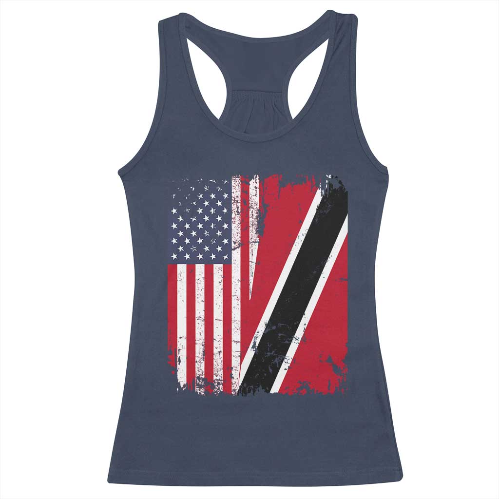 USA Trinidad and Tobago Racerback Tank Top Retro Vintage American Trini Pride Flag TS10 Navy Print Your Wear