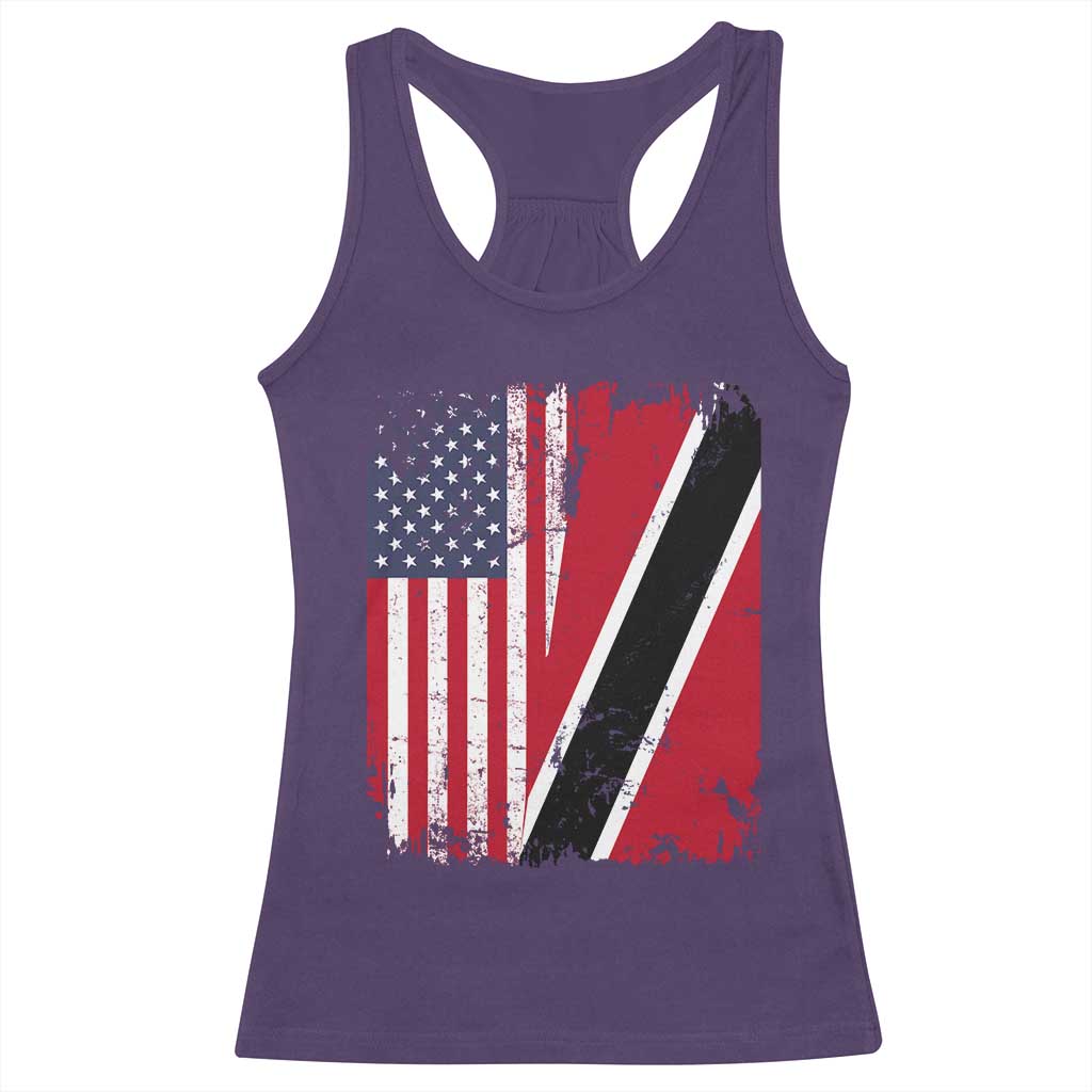 USA Trinidad and Tobago Racerback Tank Top Retro Vintage American Trini Pride Flag TS10 Purple Print Your Wear