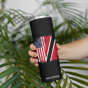 USA Trinidad and Tobago Skinny Tumbler Retro Vintage American Trini Pride Flag TS10 Print Your Wear