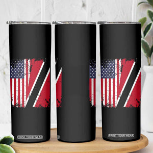 USA Trinidad and Tobago Skinny Tumbler Retro Vintage American Trini Pride Flag TS10 Print Your Wear