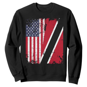 USA Trinidad and Tobago Sweatshirt Retro Vintage American Trini Pride Flag TS10 Black Print Your Wear