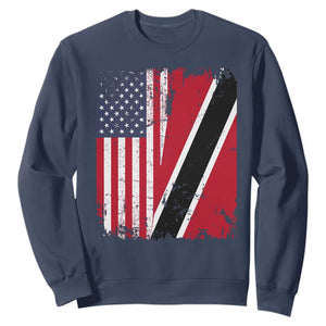 USA Trinidad and Tobago Sweatshirt Retro Vintage American Trini Pride Flag TS10 Navy Print Your Wear