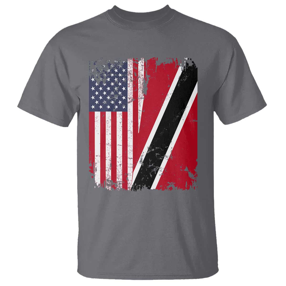 USA Trinidad and Tobago T Shirt Retro Vintage American Trini Pride Flag TS10 Charcoal Print Your Wear