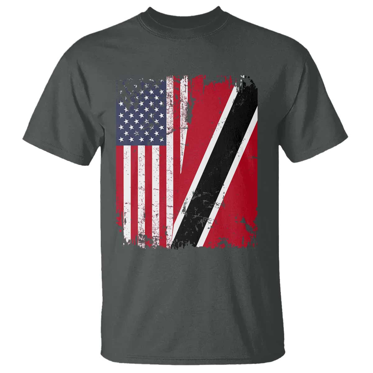 USA Trinidad and Tobago T Shirt Retro Vintage American Trini Pride Flag TS10 Dark Heather Print Your Wear