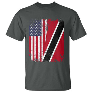 USA Trinidad and Tobago T Shirt Retro Vintage American Trini Pride Flag TS10 Dark Heather Print Your Wear