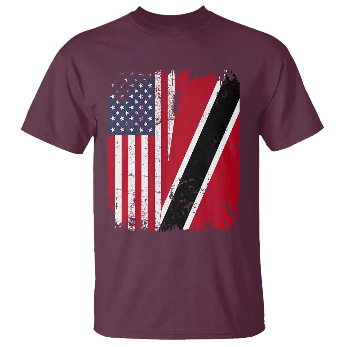 USA Trinidad and Tobago T Shirt Retro Vintage American Trini Pride Flag TS10 Maroon Print Your Wear