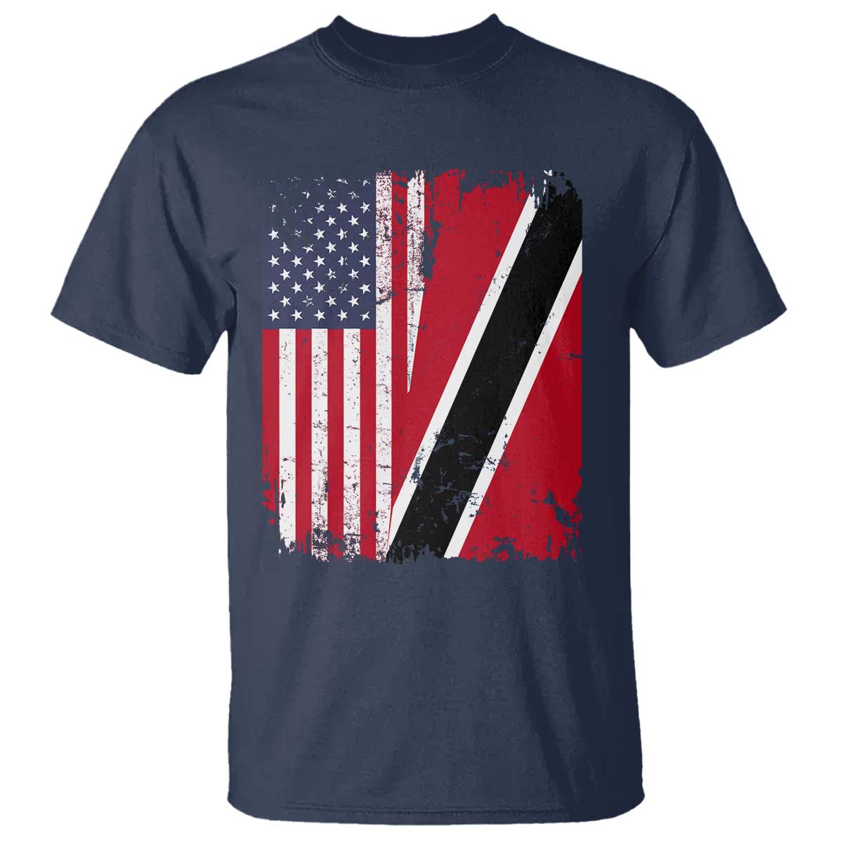 USA Trinidad and Tobago T Shirt Retro Vintage American Trini Pride Flag TS10 Navy Print Your Wear