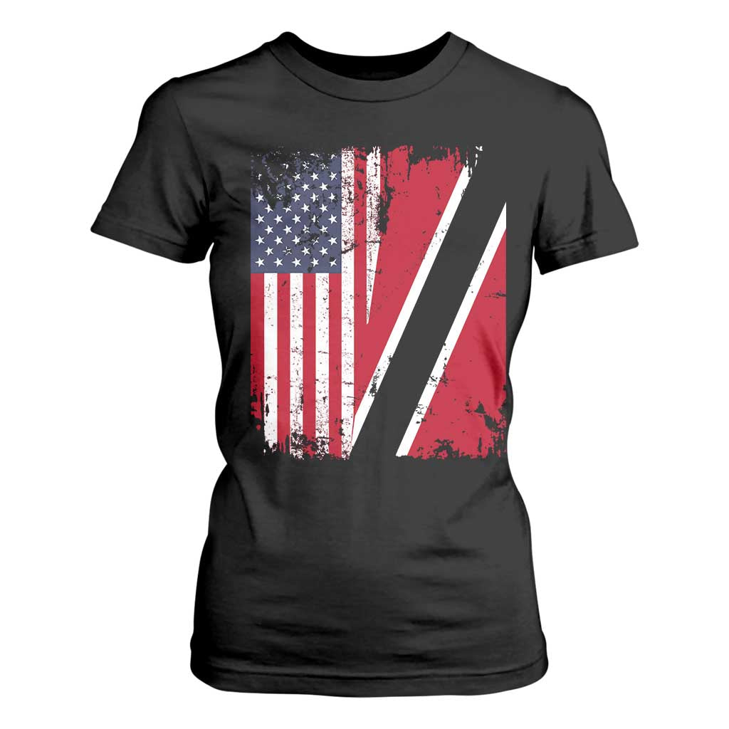 USA Trinidad and Tobago T Shirt For Women Retro Vintage American Trini Pride Flag TS10 Black Print Your Wear