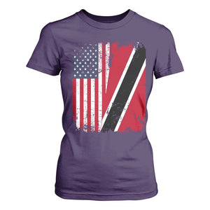 USA Trinidad and Tobago T Shirt For Women Retro Vintage American Trini Pride Flag TS10 Purple Print Your Wear