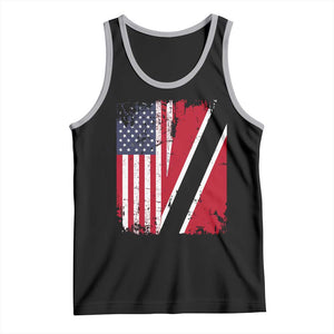 USA Trinidad and Tobago Tank Top Retro Vintage American Trini Pride Flag TS10 Black Athletic Heather Print Your Wear