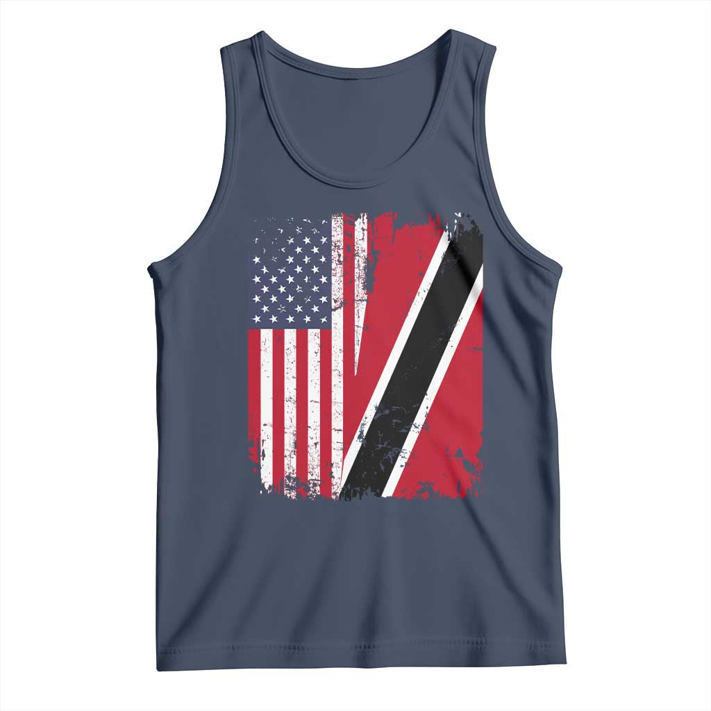 USA Trinidad and Tobago Tank Top Retro Vintage American Trini Pride Flag TS10 Navy Print Your Wear