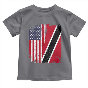 USA Trinidad and Tobago Toddler T Shirt Retro Vintage American Trini Pride Flag TS10 Charcoal Print Your Wear
