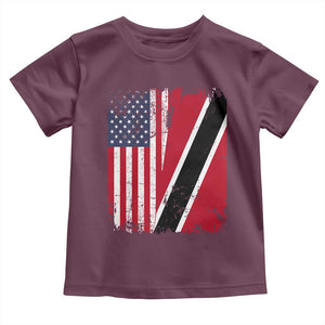 USA Trinidad and Tobago Toddler T Shirt Retro Vintage American Trini Pride Flag TS10 Maroon Print Your Wear