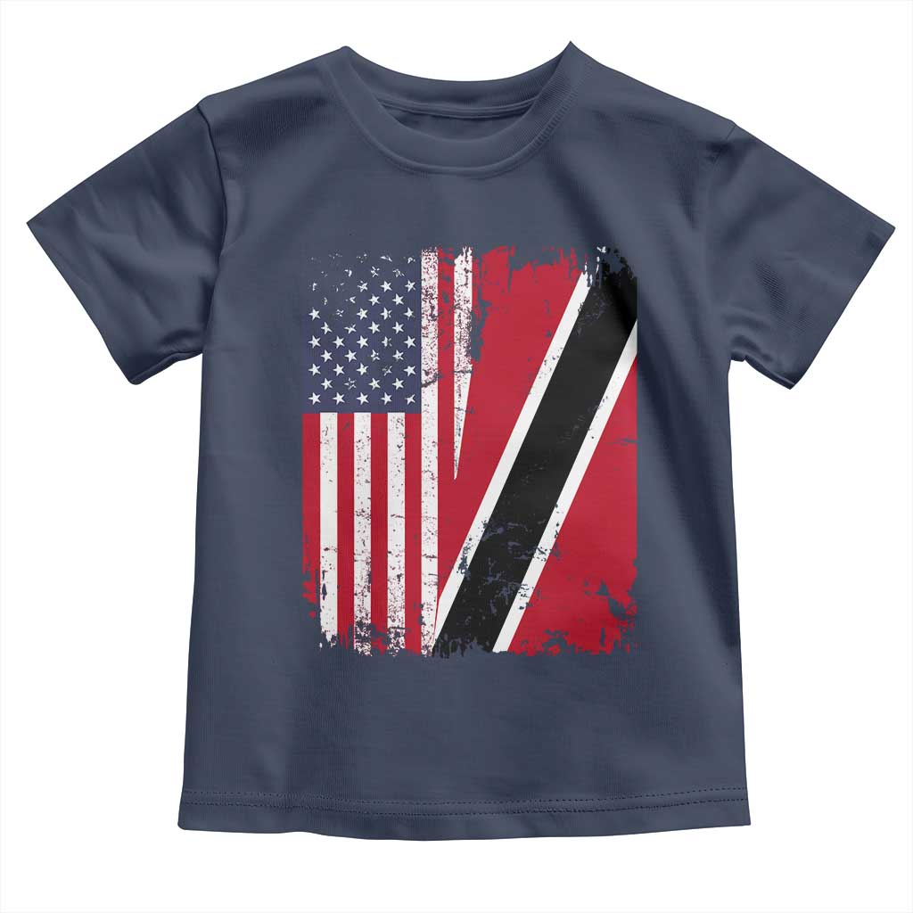 USA Trinidad and Tobago Toddler T Shirt Retro Vintage American Trini Pride Flag TS10 Navy Print Your Wear