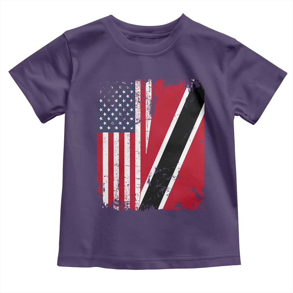 USA Trinidad and Tobago Toddler T Shirt Retro Vintage American Trini Pride Flag TS10 Purple Print Your Wear