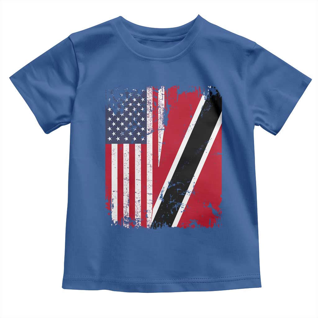 USA Trinidad and Tobago Toddler T Shirt Retro Vintage American Trini Pride Flag TS10 Royal Blue Print Your Wear