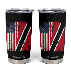 USA Trinidad and Tobago Tumbler Cup Retro Vintage American Trini Pride Flag TS10 Black Print Your Wear