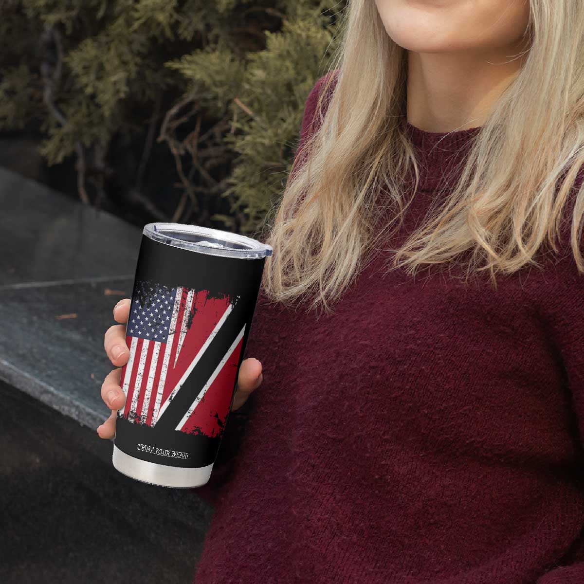 USA Trinidad and Tobago Tumbler Cup Retro Vintage American Trini Pride Flag TS10 Print Your Wear