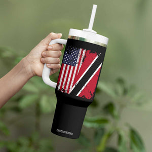 USA Trinidad and Tobago Tumbler With Handle Retro Vintage American Trini Pride Flag TS10 Print Your Wear