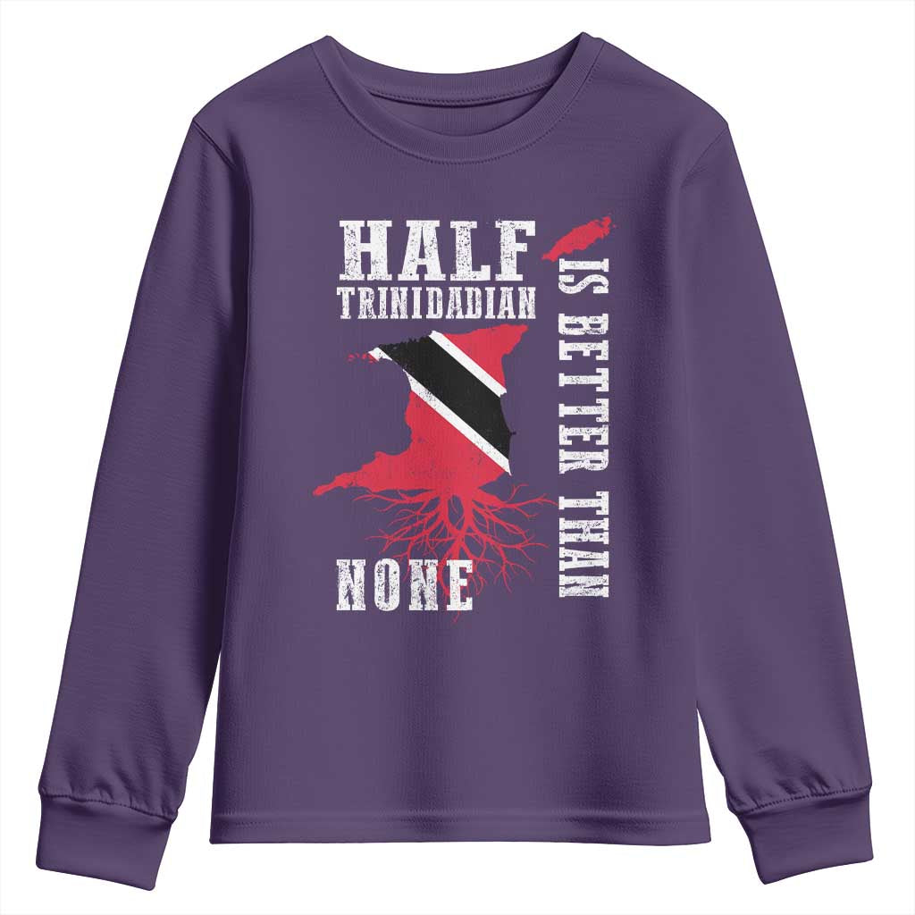 Half Trinidadian Youth Sweatshirt Is Better Than None Trini Pride TS10 Purple Print Your Wear