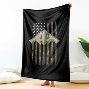 Retro Camo B2 Spirit Throw Blanket B-2 Bomber Stealth Aircraft Camouflage US Flag Patriotic TS10 Print Your Wear