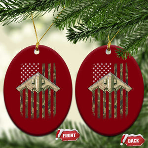 Retro Camo B2 Spirit Ceramic Ornament B-2 Bomber Stealth Aircraft Camouflage US Flag Patriotic TS10 Print Your Wear