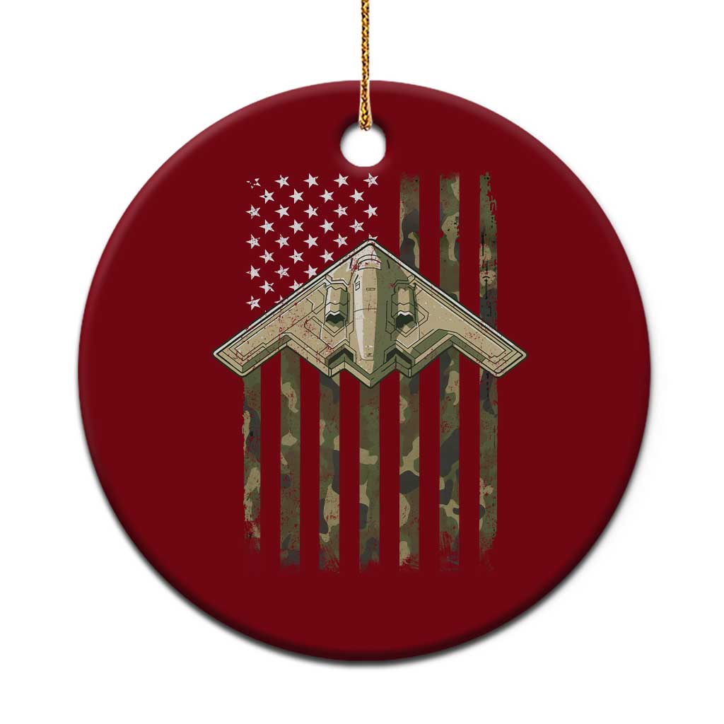 Retro Camo B2 Spirit Ceramic Ornament B-2 Bomber Stealth Aircraft Camouflage US Flag Patriotic TS10 1pc Red Print Your Wear