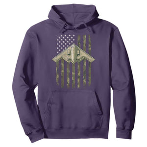 Retro Camo B2 Spirit Hoodie B-2 Bomber Stealth Aircraft Camouflage US Flag Patriotic TS10 Purple Print Your Wear