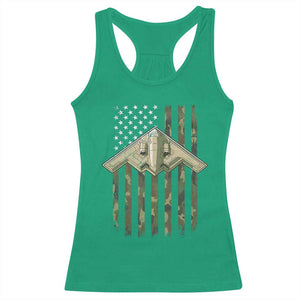Retro Camo B2 Spirit Racerback Tank Top B-2 Bomber Stealth Aircraft Camouflage US Flag Patriotic TS10 Irish Green Print Your Wear