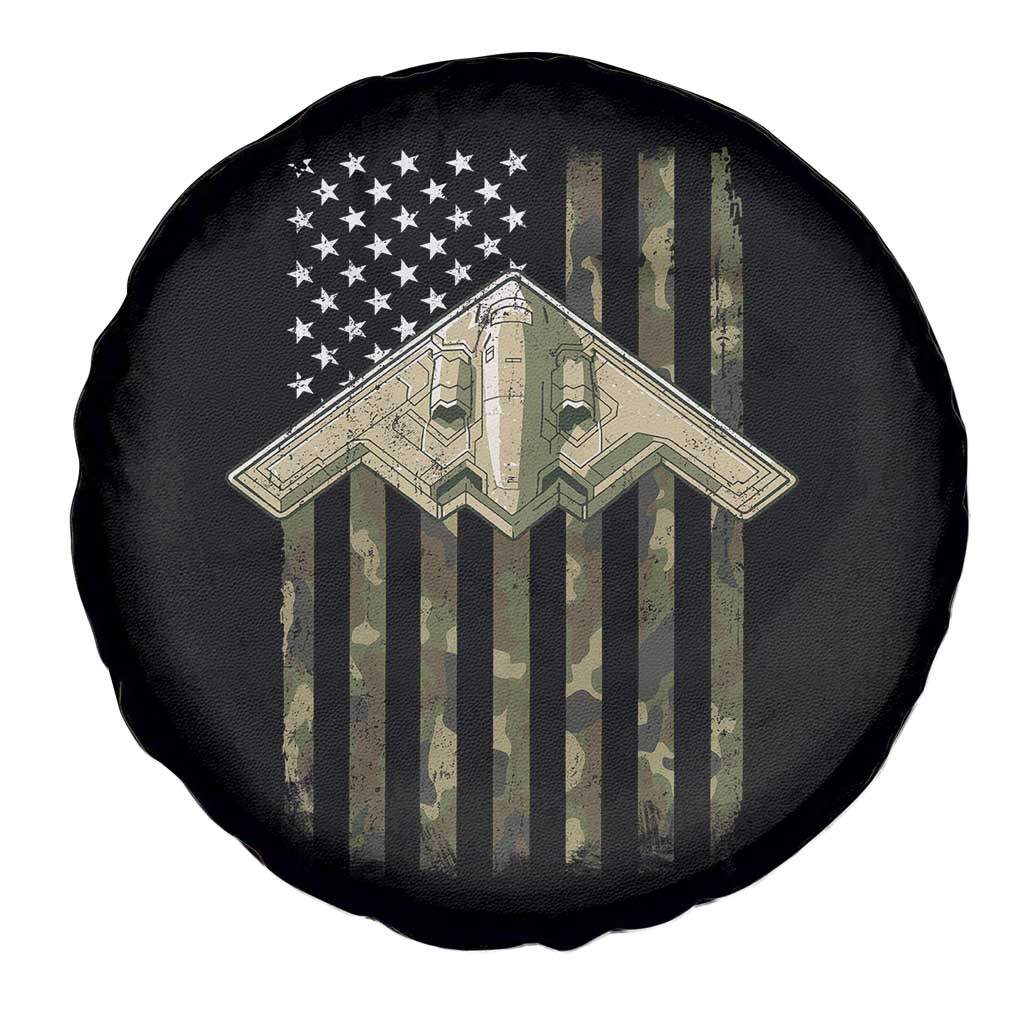 Retro Camo B2 Spirit Spare Tire Cover B-2 Bomber Stealth Aircraft Camouflage US Flag Patriotic TS10 Print Your Wear