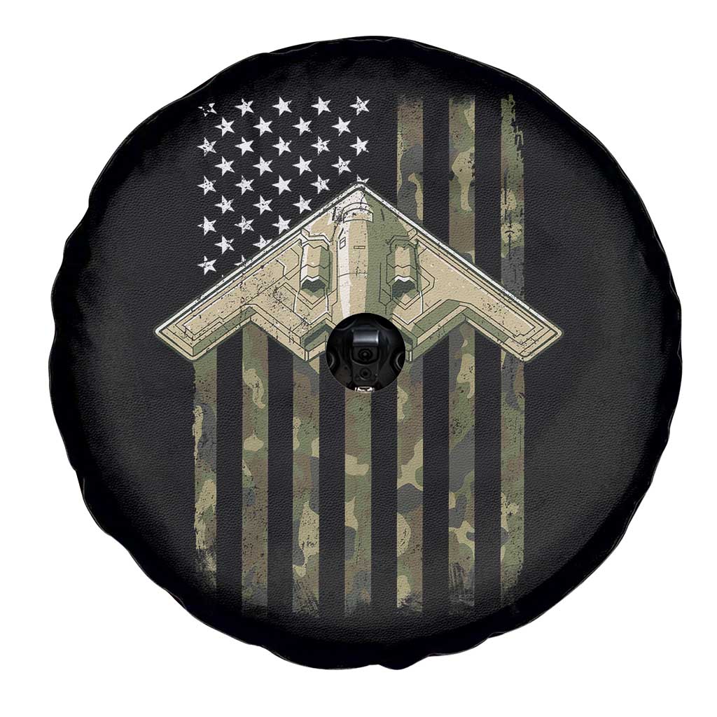 Retro Camo B2 Spirit Spare Tire Cover B-2 Bomber Stealth Aircraft Camouflage US Flag Patriotic TS10 Print Your Wear