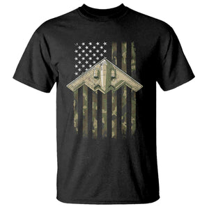 Retro Camo B2 Spirit T Shirt B-2 Bomber Stealth Aircraft Camouflage US Flag Patriotic TS10 Black Print Your Wear