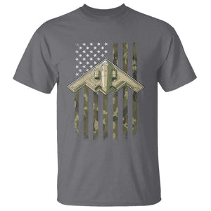 Retro Camo B2 Spirit T Shirt B-2 Bomber Stealth Aircraft Camouflage US Flag Patriotic TS10 Charcoal Print Your Wear