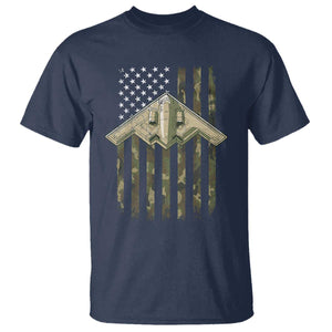 Retro Camo B2 Spirit T Shirt B-2 Bomber Stealth Aircraft Camouflage US Flag Patriotic TS10 Navy Print Your Wear