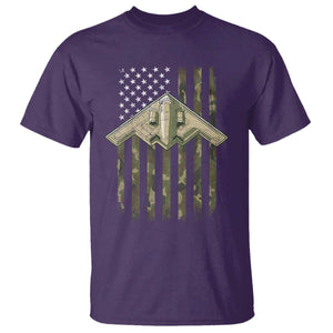 Retro Camo B2 Spirit T Shirt B-2 Bomber Stealth Aircraft Camouflage US Flag Patriotic TS10 Purple Print Your Wear