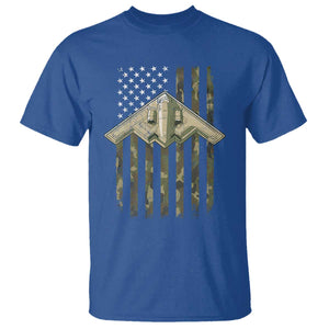 Retro Camo B2 Spirit T Shirt B-2 Bomber Stealth Aircraft Camouflage US Flag Patriotic TS10 Royal Blue Print Your Wear